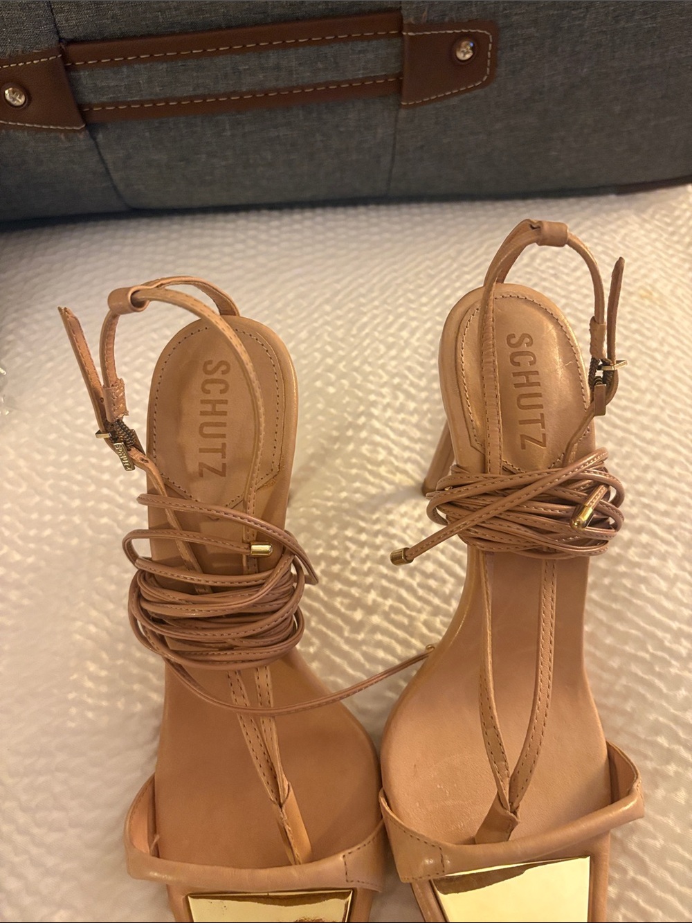 Schutz Strappy scandals Beige Size 8- - Picture 5 of 10
